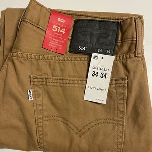 Levi NWT 514 soft wash regular fit Caraway twill pant 34x34 straight leg jean